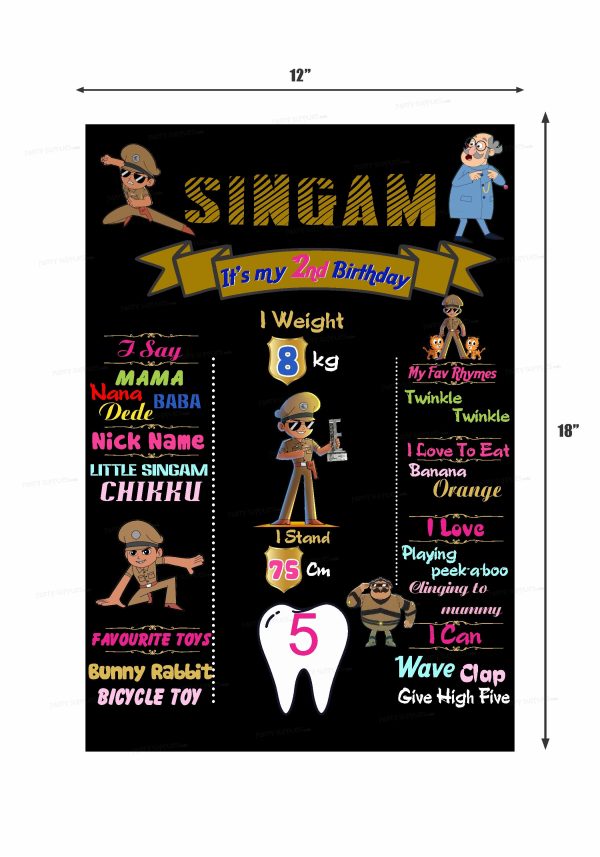 Little Singham Theme Chalk Board Online Hot Sale