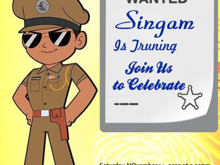 Little Singham Theme Customized Invite Hot on Sale